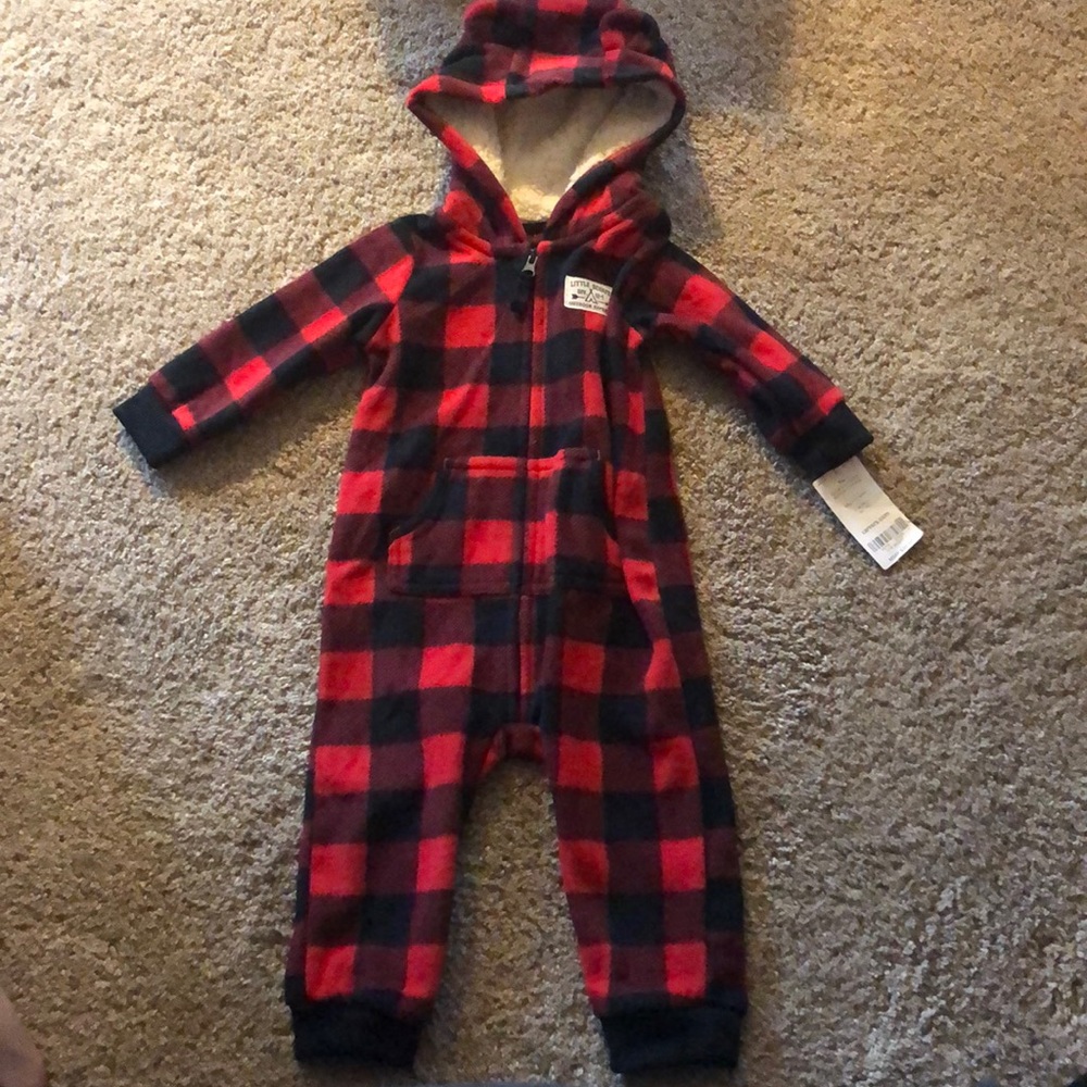 NWT Carter’s fleece one piece outfit.